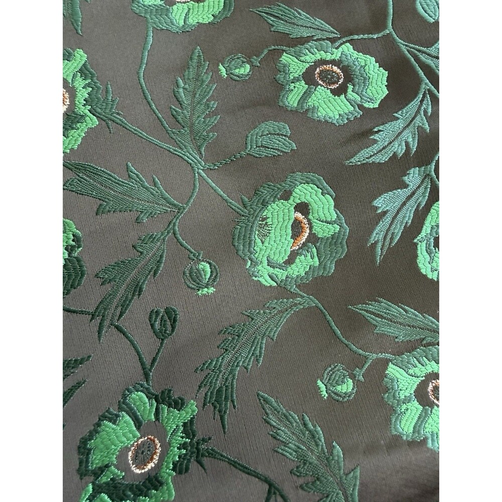 J.CREW Women's Black/Green Floral Jacquard A-Line Short Zip Skirt Size 12 - Picture 7 of 7